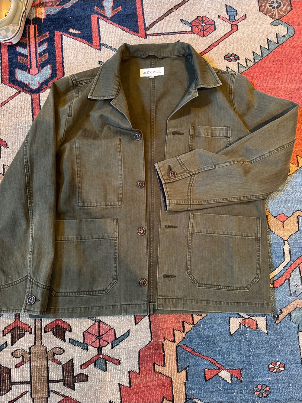 Alex Mill, Classic Chore Jacket, Faded Army - Picture 2 of 5